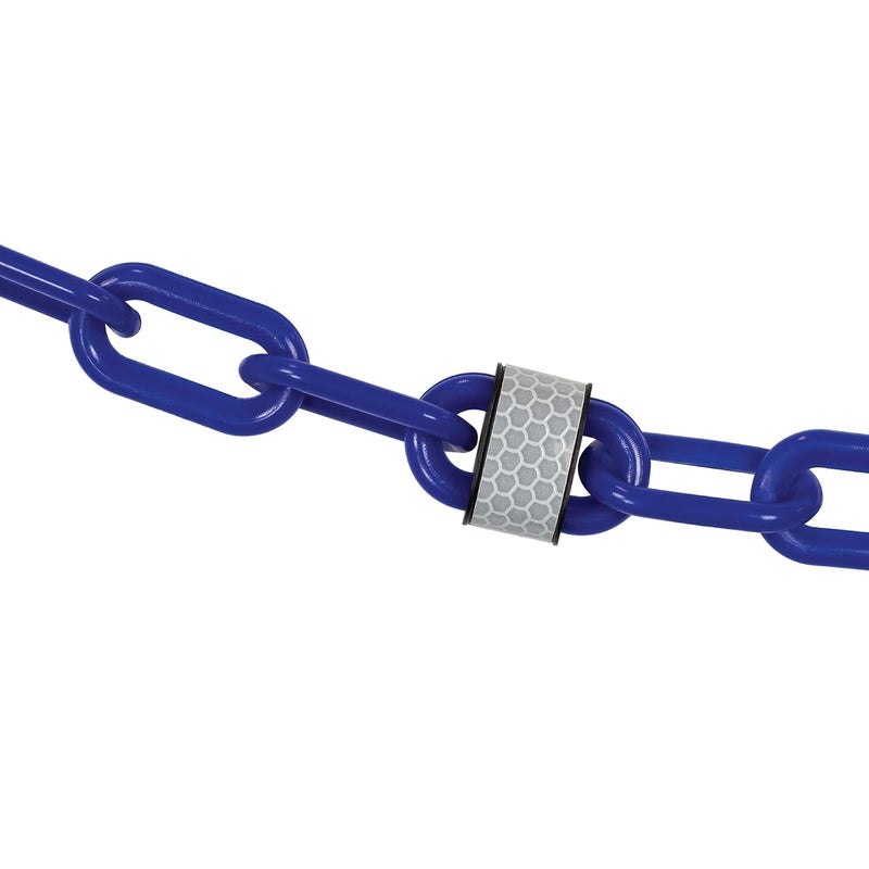 Reflective Plastic Barrier Chain, Traffic Blue, 2-Inch Link Diameter, 25-Foot Length (52026-25)